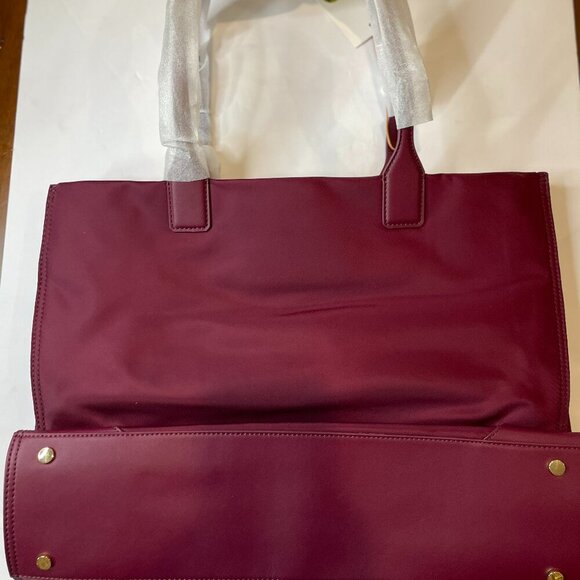 Quince Revive Nylon Large Tote New With Tags Burgundy - Picture 2 of 5